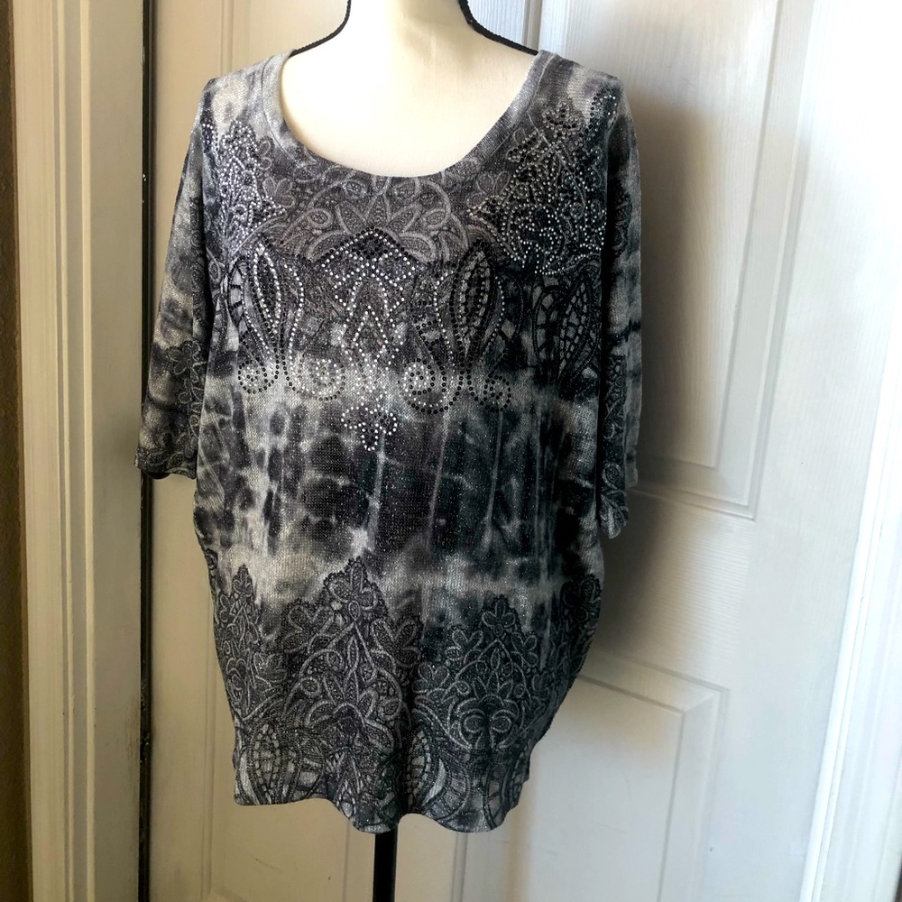 Reba embellished Sparkle lightweight sweater Women’s XL Made in USA